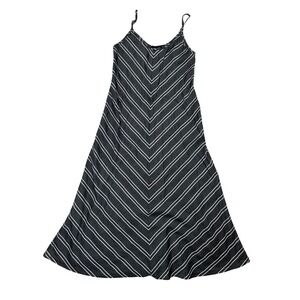 FIFTEEN TWENTY Maxi Dress Chevron Striped Spaghetti Strap Tencel/Linen Size S